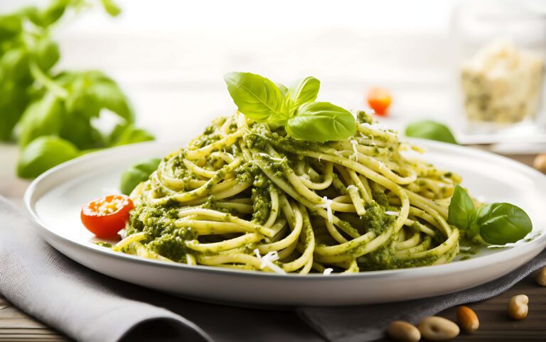 pasta calabacín pesto aguacate proteínas vegetales fideo vegano saludable