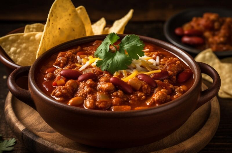 Chili Vegano con Maíz y Frijoles